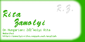 rita zamolyi business card